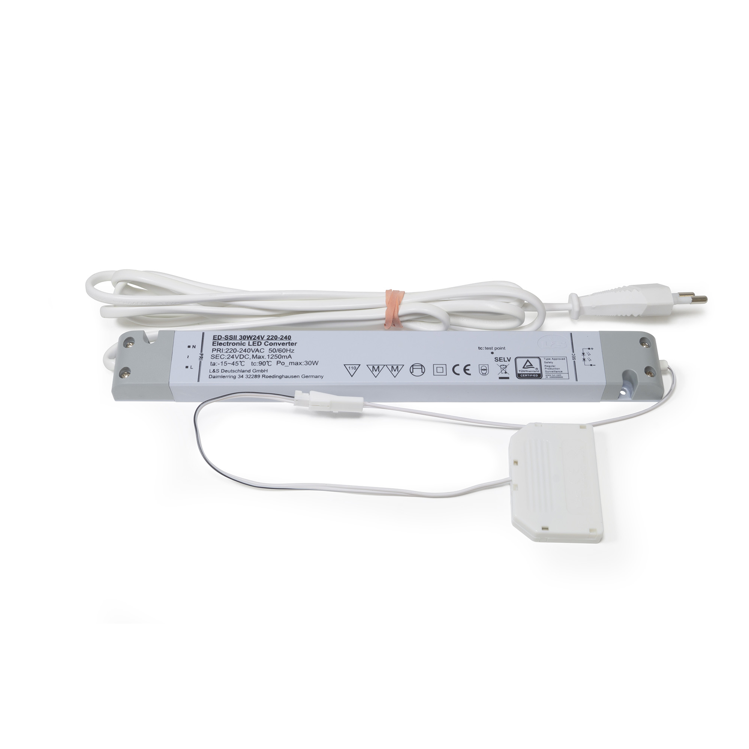 Led konverter 230V/24V 30W 6 verdeler 2m kabel